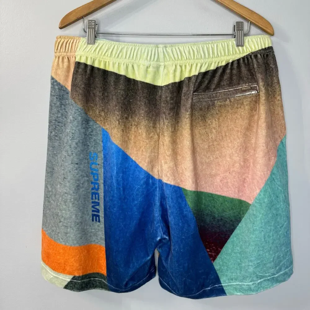 Supreme Ss23 Geo Velour Shorts Men's XL Relax Streetwear